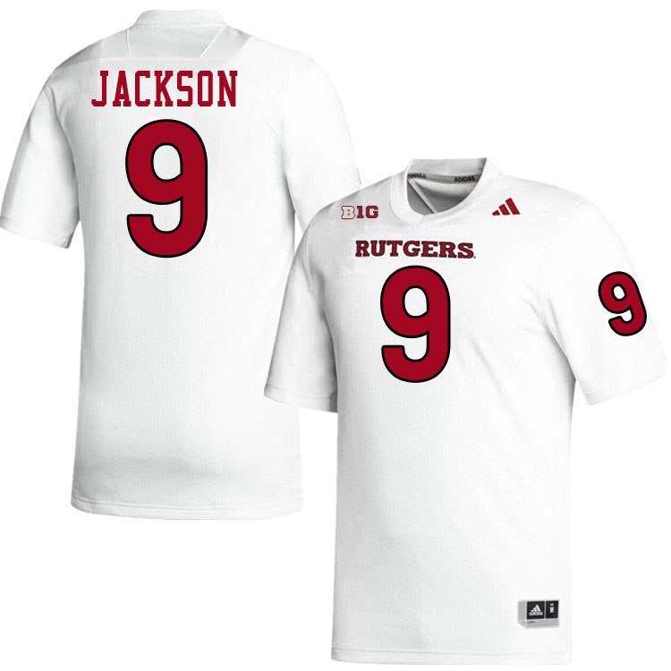 Rutgers Scarlet Knights #9 JaQuae Jackson College Football Jerseys,Uniforms-White